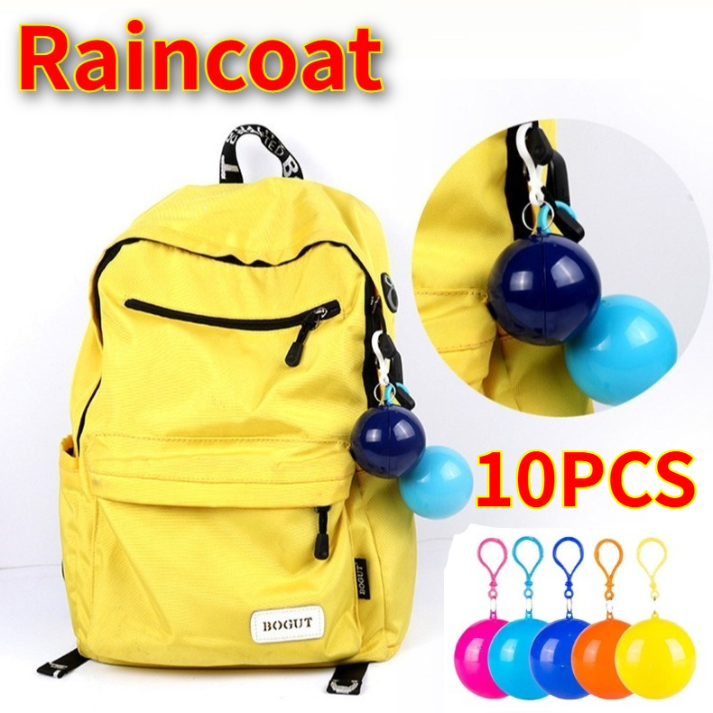 10個入り カラフルミニポータブルレインコートボール 厚手  - Emergency Poncho Rain のレビューと価格