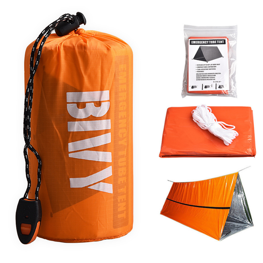 2 人緊急避難所ビビィサバイバルテントキットマイラーチューブ - Bivy Bag Emergency のレビューと価格